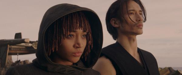 Amandla Stenberg and Manny Jacinto in "The Acolyte"